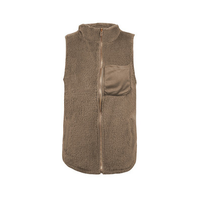 

Women Winter Warm Vest Stylish Personality Lapel Coat Wild Pocket Solid Color Zipper Vest 2019 Female Plus Velet Vest