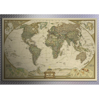 

Art Crafts Maps Wallpaper Large Retro World Map Kraft Paper Paint Vintage Wall Sticker Poster Living Room