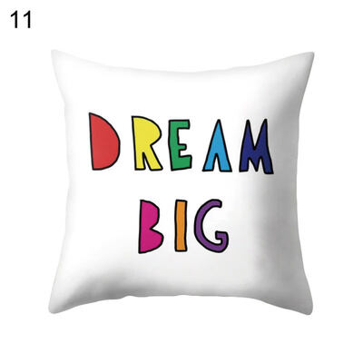 

Letter Dream Big Heart Pillow Case Cushion Cover Sofa Bed Car Cafe Office Decor