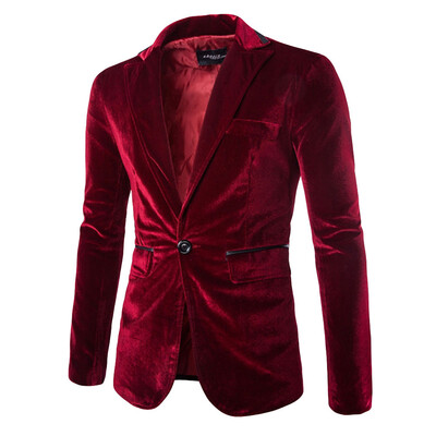 

Gobestart Mens Fashion Pure Corduroy Casual Single Button Corduroy Suit Jacket Coat