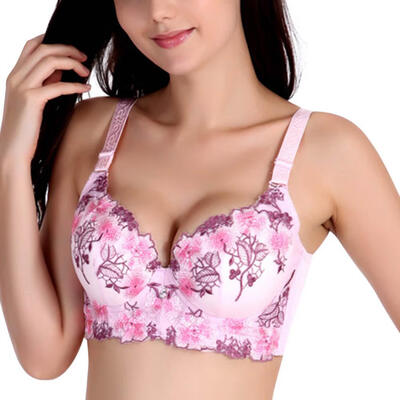 

Hot Fashion Embroidery Floral Bra Lady Women Padded Lingerie Bralette Bra Underwire Sexy Support Push Up Bra Cotton Underwear