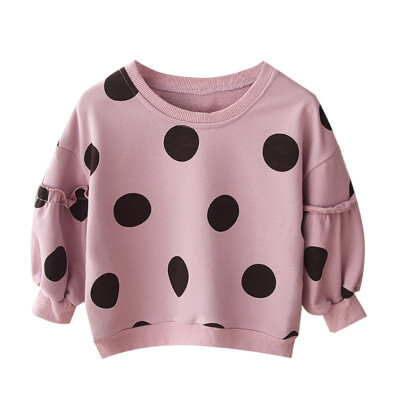 

Autumn Kids Baby Girl T-Shirt Polka Dpt Print Sweatshirts Casual Toddler Coat Long Sleeve Outerwear T-Shirt