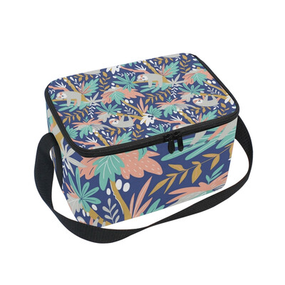 

ALAZA Insulated Lunch Box Cute Sloths Lunch Bag for Men Women Portable Tote Bag Cooler Bag