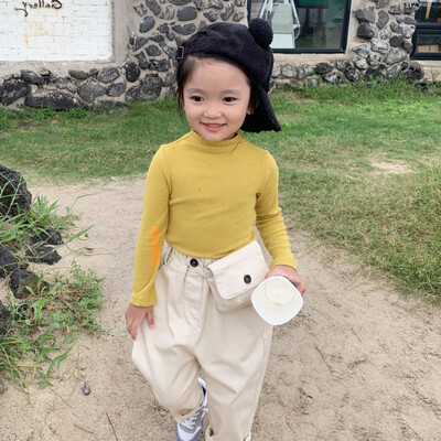 

2020 New Spring Toddler Baby Girls T-shirt Kids Solid Long Sleeve Tops Casual Cotton Girls Clothes Cute Children Blouses 0-7T