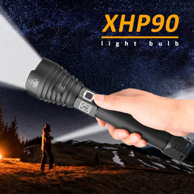 

XHP90 High Power LED Flashlight Telescopic Zoom USB Charging IPX6 Outdoor Hunting 26650 Ultra Bright Camping Tactical Torch