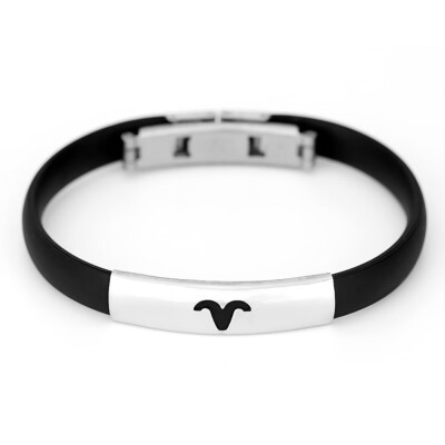 

12 Constellation Bracelet Man Women Silicone Titanium Steel Bracelets Couple Bracelet