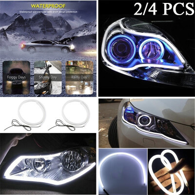 

24Pcs 60cm White Flexible Light Soft Tube Guide White Car Flexible Tube LED Strip Daytime Runnning DRL Light Headlight