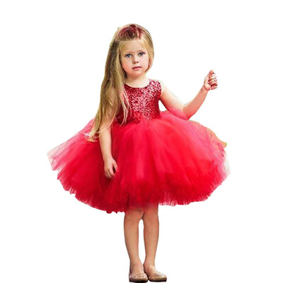 

Baby Girls Dress Big Bowknot Childrens Party Dress For Childrens Girl First Brithday Princess Clothes Formal Double Dress