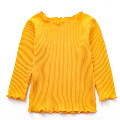 

Autumn Baby Girls Clothes Long Sleeve Solid T-shirt Kids Tops Cotton T-shirts Casual Blouse Spring