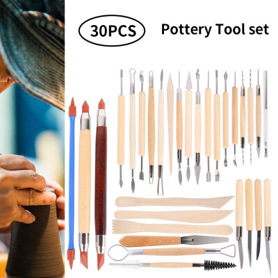 

30Pcs Sculpting Tools Roll Pottery Clay Sculpture Carving Modelling Ceramic Craft Tools DIY Kit