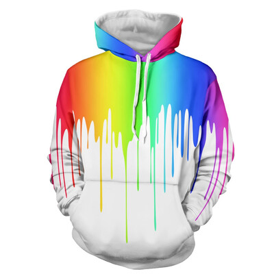 

Toponeto Mens Autumn Spring Fashion 3D Printing Hoodie Hooded Loose Long Sleeve Top