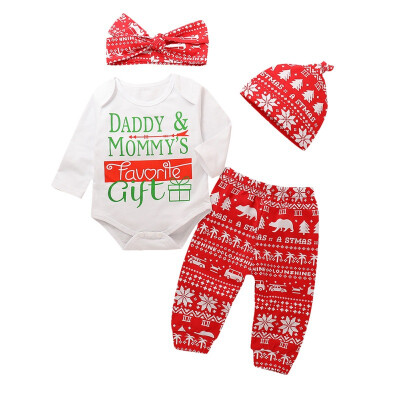 

Infant Baby Clothing Set Newborn Baby Girl Letter Print Clothes Jumpsuit Romper Pants Hats 3PcsSets Outfit