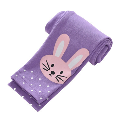 

Autumn Newborn Baby Girls Pants Cotton Leggings Elastic Waist Cartoon Rabbit Design Toddler Bottom 2019