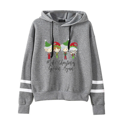 

Fashion Christmas Hoodies Unisex Funny Make Christmas Golden Again Letter Print Hooded Sweatshirt Tops