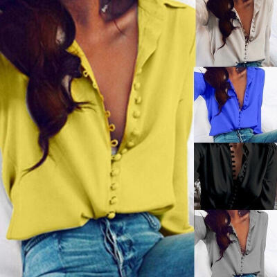 

Fashion Summer Women Chiffon T-Shirt Loose Long Sleeve Tee Tops Blouse Overshirt Playsuit