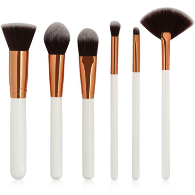 

6pcs Makeup Brushes Set Power Foundation Blush Blending Contour Eye Shadow Fan Face Eyes Make Up Beauty Tool