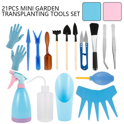 

21pcs Mini Garden Tools Set Miniature Planting Gardening Succulent Transplanting Kit Mini gardening supplies potted meat tools