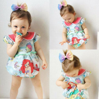 

Newborn Infant Baby Girls Cute Mermaid Romper Bodysuit Jumpsuit Outfits Clothes