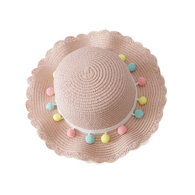 

Newborn Photography Props Straw kids Baby Hat Floral Baby Beach Cap Summer Baby Girl Hat Sun Visor Caps With Bag