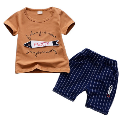 

Baby Boy Girls Clothing Sets Bebe Fashion T-shirtStriped Pants Set Summer Kid Outfit Toddler Children Cotton Tracksuit Clothes