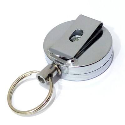 

4cm Full Metal Key Chain Retractable Key Ring Security Keychain High-elastic Telescopic Wire Rope