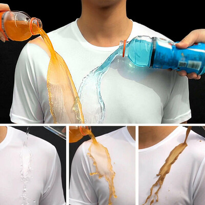 

Men Anti-Dirty Waterproof T-Shirt Quick Dry Stain Proof Breathable Antifouling
