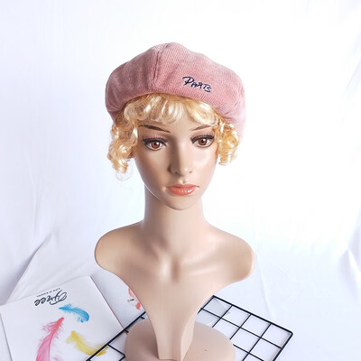 

Beret Female Korean Version of Baitao Corduroy Letter Pumpkin Cap in Autumn&Winter