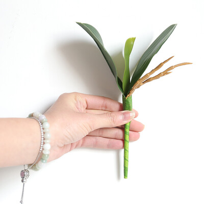 

Gobestart Artificial Orchid Phalaenopsis Leaves Potted Plant Leaf Home Office Decor 1PC