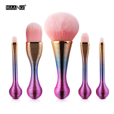 

MAANGE 5pcs Mini Cosmetic Beauty Makeup Brushes Set Power Foundation Eye Shadow Concealer Soft Lovely Face Make Up Brush Tools
