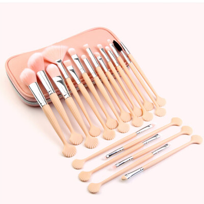 

20pcs Makeup Brush Set Eyeshadow Eyebrow Eyelash Brush Oblique Brush Fan Brush Cosmetic Brush Kit With Pu Bag