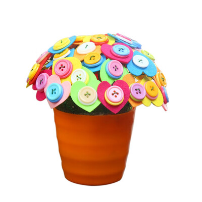 

DIY Multicolor Round Resin Decorative Buttons Flower with EVA Flower Pot Scrapbooking Embelishments Sewing Craft Supply