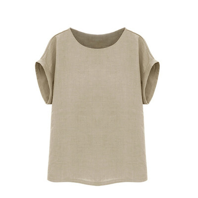 

2019 Casual Short Sleeve Women Summer O-neck T Shirt Solid Color T-shirt Loose Unisex T-shirt