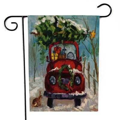 

Gobestart Christmas Garden Flag Double Sided Banner Outdoor Lawn Decor Flag