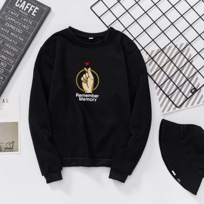 

New Autumn Winter Plus Velvet Sweatshirts Loose Round Neck Pullover Than Heart Clothes Women Sweatshirts