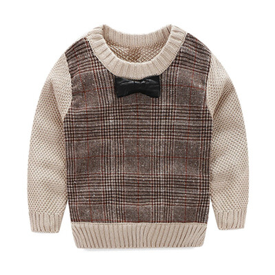 

Baby Sweater Baby Sweater Boy Autumn Long Sleeve Plaid Bow Tie Knit Sweater Child Pullover Children\s Clothing