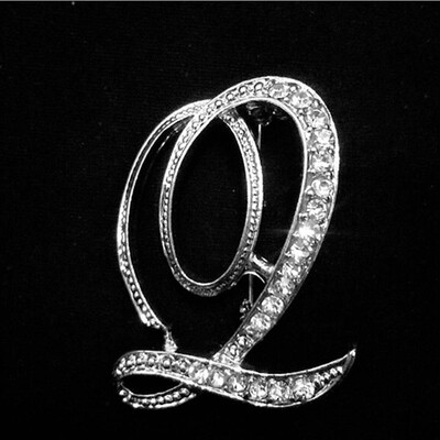 

Alphabet Style Rhinestone Crystal English Letters Bridal 1 pc Bouquet Brooch Pin
