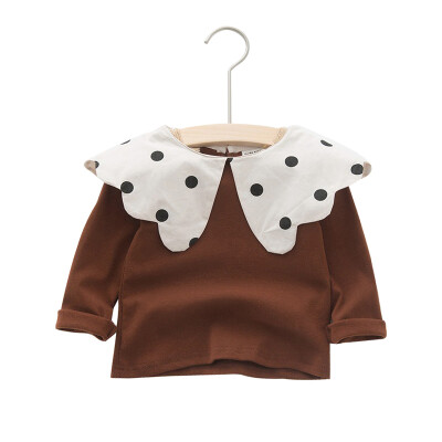 

New 5 Colors Autumn Baby Girl Long Sleeve T-Shirts Kids Polka Dot Printed Tops Tees Casual Blouse