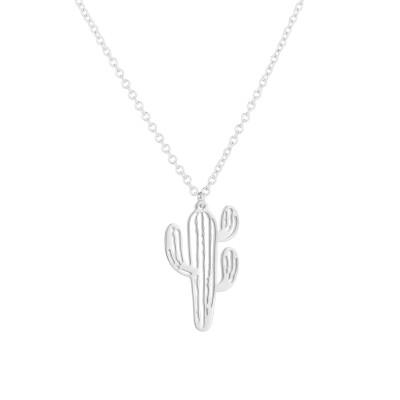 

Women Fashion Stainless Steel Cactus Pendant Hollow Clavicle Chain Necklace Charm Women Jewelry Gift