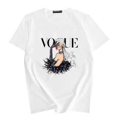 

New Women T Shirt VOGUE Beauty 3d Print Cotton O-Neck Tops Tees Summer Style Female T-Shirt fashion ladies funny Clothes