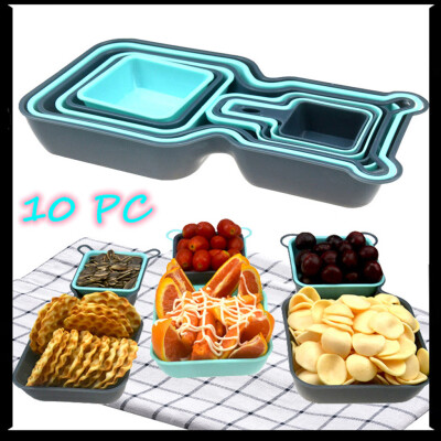 

〖Follure〗Snack Fruit Plate Can Be Stacked Double-Layer Dish Nut Plate Snack Storage 10PC