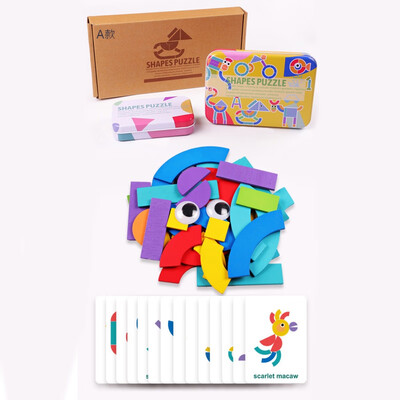 

Baby Toys Montessori Wooden Jigsaw Set Educational Wood Toy Animal Geometric Shape Puzzle Child Gift Intelligence Kids Toys