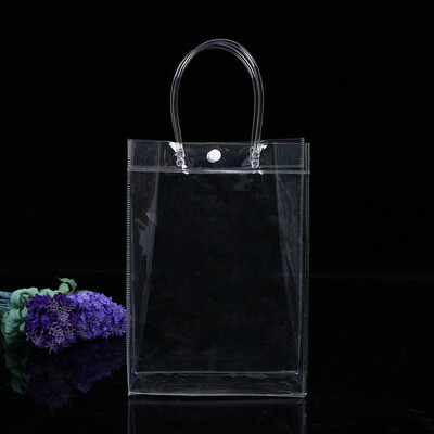 

Portable New Clear Transparent Tote Bag Plastic Shoulder Handbag Gift Bag Stadium Approved