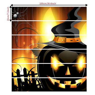 

6pcsset Gloomy house witch Pumpkin Stair Sticker Removable Stair Sticker Self-adhesive Waterproof Wall Sticker Festive Decor