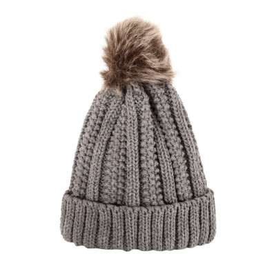 

Gobestart New Women Men Winter Knitted Hat Metal Circle Hemming Hat Wool Cap