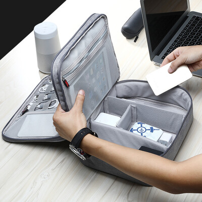 

Connotation data line storage bag power box multi-function charging line travel portable digital accessories finishing bag double layer DZDPSS-MYB black