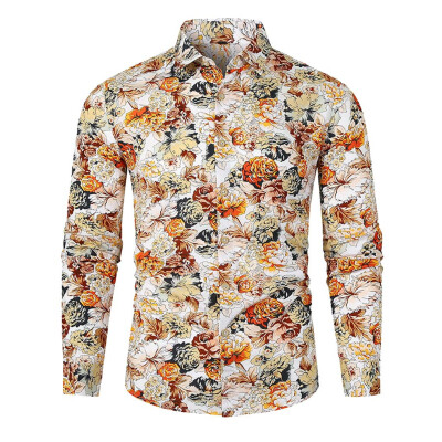 

Tailored Mens Autumn Winter Casual Slim Printed Long Sleeve Shirts Top Beach Blouse