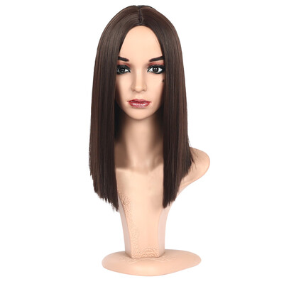 

Gobestart Synthetic Hair 16 Inches Straight Hair Wig For Black Hair Women Synthetic Wig