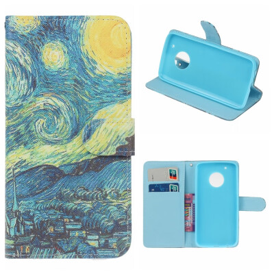 

MOONCASE MOTO X 2017 painted pattern leather case - starry sky