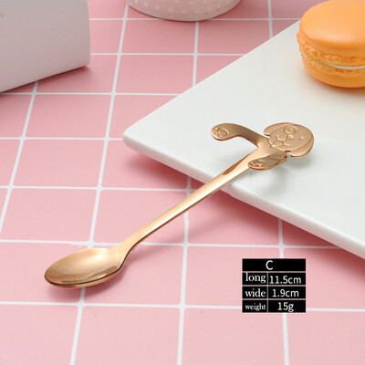 

Toponeto Cute Dog Spoon Long Handle Spoons Flatware Coffee Drinking Tools Kitchen Gadget