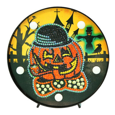 

Halloween DIY LED Diamond Painting night lamp Cross Stitch Embroidery Full Drill Decor Lamp Halloween Gift Night Lamp